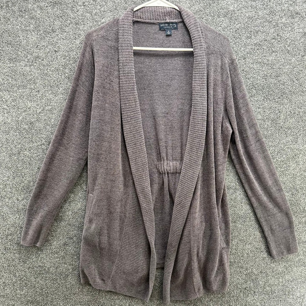 Barefoot Dreams CozyChic Ultra Lite Cinched Back Cardigan Grey Womens Medium